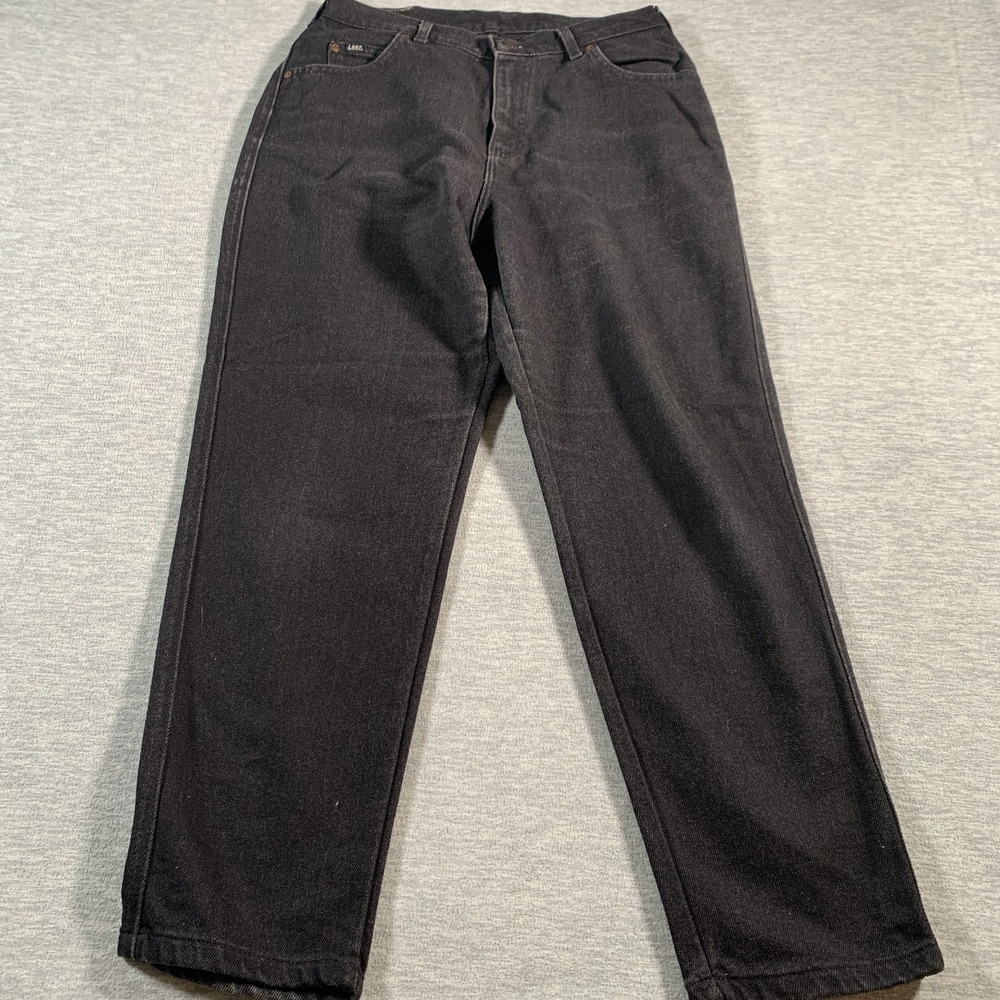 Vintage Lee Jeans Womens 14 Petite High Rise Tapered Leg Made USA 90s Denim‎